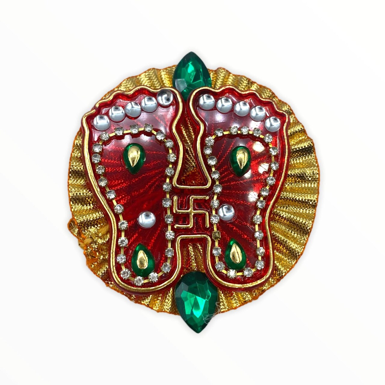 Acrylic Lakshmi Charan Paduka Feet Laxmi Padhuka Good Luck Footsteps Shubh Labh Rangoli Sticker for Door Entrance Home Temple Diwali Decoration Indian Traditional Vara Lakshmi Pagla